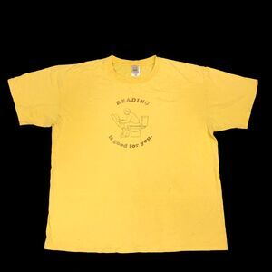 Sackwear Reading is good for you toilet tee t shirt yellow XL Funny comedy B12
